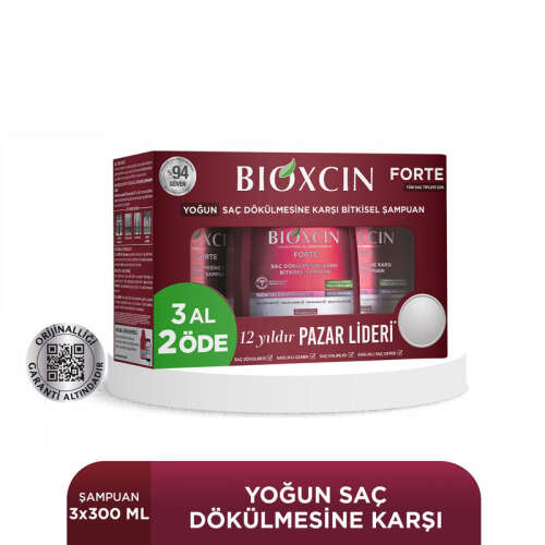 Bioxcin Forte Saç Dökülmesine Karşı Bakım Şampuanı 300 ml - 3 AL 2 ÖDE - Bioxcin