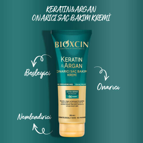 Bioxcin Keratin ve Argan Onarıcı Saç Bakım Kremi 250 ml - 3