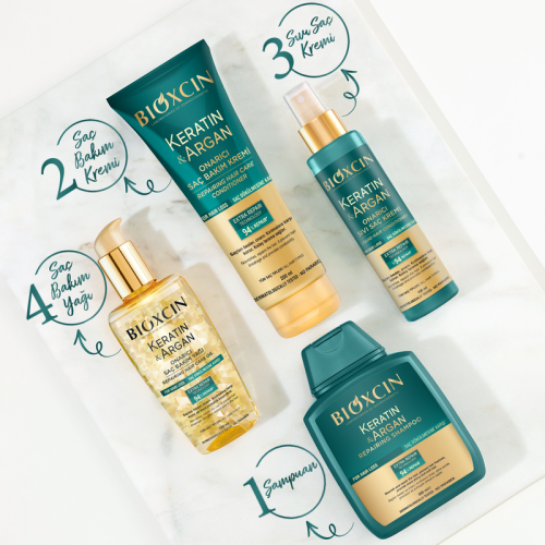 Bioxcin Keratin ve Argan Onarıcı Şampuan 2x300 ml - 5