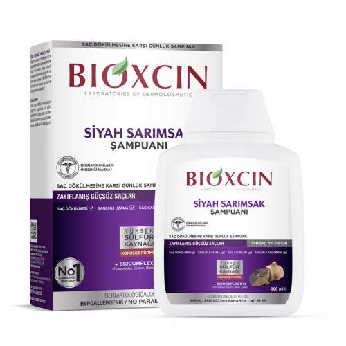 Bioxcin Saç Dökülmesine Karşı Siyah Sarımsak Şampuanı 300 ml - 100 ml Şampuan HEDİYE - 2