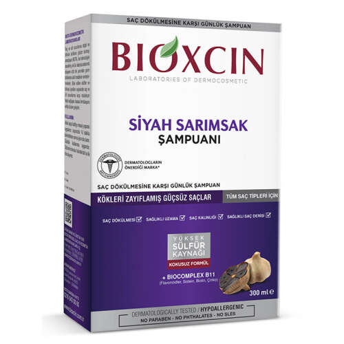 Bioxcin Saç Dökülmesine Karşı Siyah Sarımsak Şampuanı 300 ml - 100 ml Şampuan HEDİYE - 8