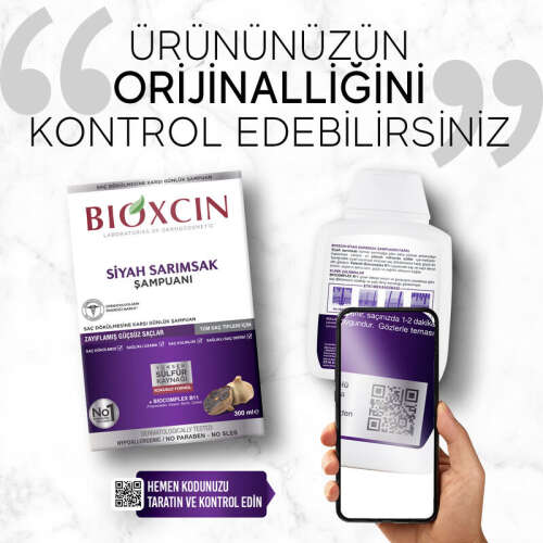 Bioxcin Saç Dökülmesine Karşı Siyah Sarımsak Şampuanı 300 ml - 100 ml Şampuan HEDİYE - 10