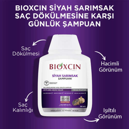 Bioxcin Saç Dökülmesine Karşı Siyah Sarımsak Şampuanı 300 ml | 3 al 2 öde - 5
