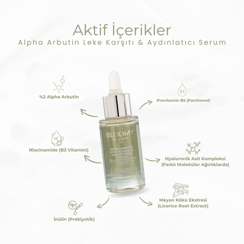 Bloomy By Nature Alpha Arbutin Leke Karşıtı ve Aydınlatıcı Serum 30 ml - 2