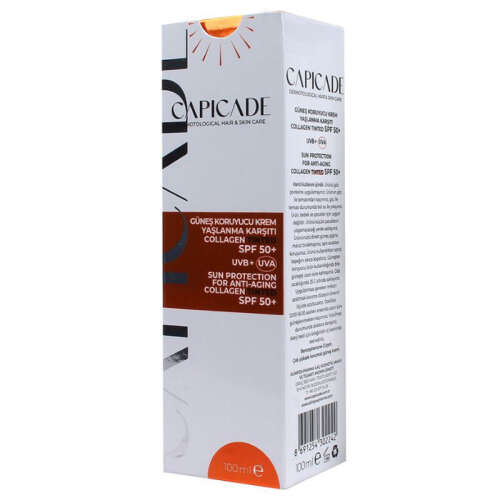 Capicade SPF 50+ Collagen Tinted Güneş Koruyucu Krem 100 ml - Capicade