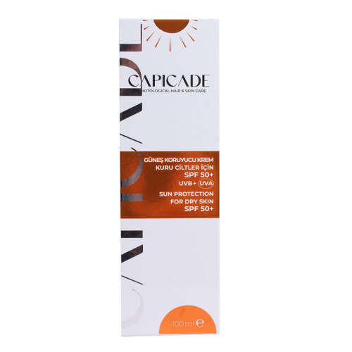 Capicade SPF50+ Kuru Ciltler İçin Güneş Koruyucu Krem 100 ml - Capicade
