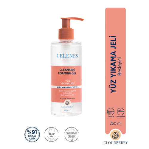 Celenes By Sweden Yoğun Nemlendirici Cloudberry Yüz Yıkama Jeli Kuru ve Hassas Ciltler 250 ml - 2