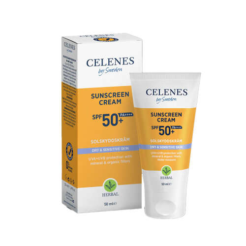 Celenes By Sweden Herbal Kuru ve Hassas Ciltler İçin Güneş Kremi SPF50+ 50 ml - 1