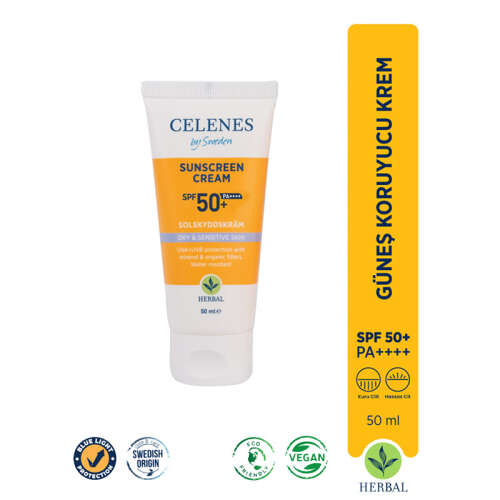 Celenes By Sweden Herbal Kuru ve Hassas Ciltler İçin Güneş Kremi SPF50+ 50 ml - 4
