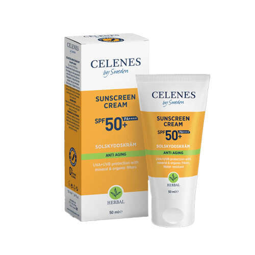 Celenes By Sweden Herbal Yaşlanma Karşıtı SPF50+ Güneş Kremi 50 ml - Celenes By Sweden