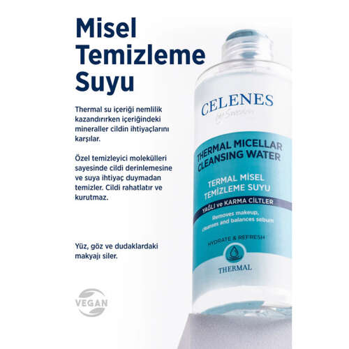 Celenes By Sweden Thermal Misel Temizleme Suyu 250 ml - Yağlı ve Karma Cilt - 3
