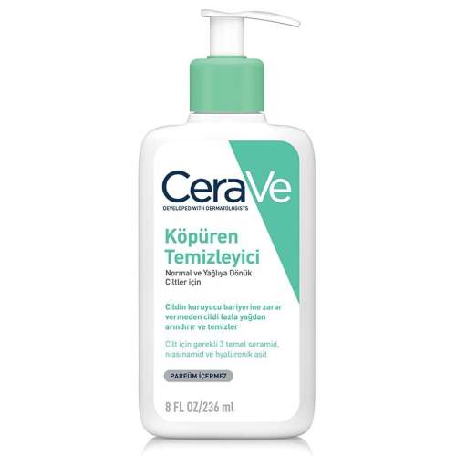 CeraVe Normal Ve Yağlı Ciltler İçin Köpüren Temizleyici 236 ml - Cerave