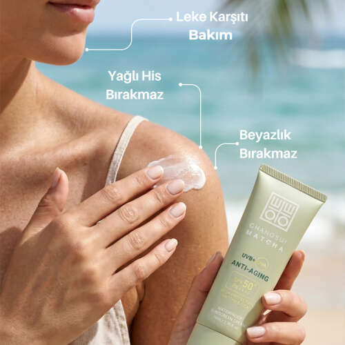ChaNoSui Yaşlanma Karşıtı Matcha Özlü Güneş Kremi SPF50+ 70 ml - 3