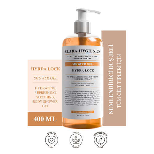 Clara Hygienics Hydra Lock Nemlendirici Yüz ve Vücut Duş Jeli 400 ml - Clara Hygienics