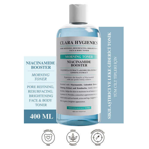 Clara Hygienics Niacinamide Booster Sıkılaştırıcı Yüz ve Vücut Toniği 400 ml - Clara Hygienics
