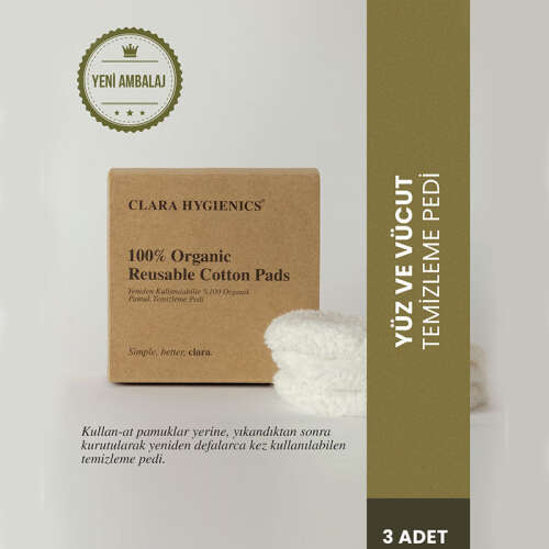 Clara Hygienics Yeniden Kullanılabilir Makyaj Temizleme Pedi 3 Adet (Promosyon Ürünü) - 2