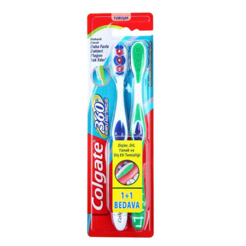 Colgate 360 Komple Ağız Temizliği 1+1 Yumuşak Diş Fırçası - Colgate