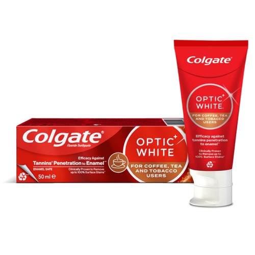 Colgate Optic White Kahve, Çay ve Tütün Kullananlar için Diş Macunu 50 ml - Colgate
