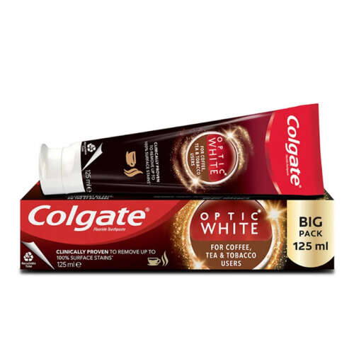 Colgate Optic White Kahve, Çay ve Tütün Kullananlar için Diş Macunu 125 ml - 1