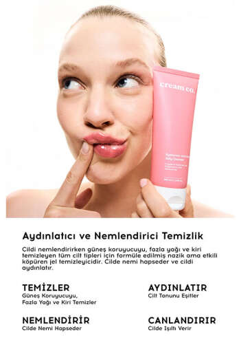 Cream Co. Hyaluronic Acid Glow Jelly Cleanser 100 ml - 3