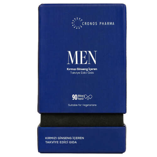 Cronos Pharma Men Kırmızı Ginseng İçeren Takviye Edici Gıda 90 Bitkisel Kapsül - Cronos Pharma