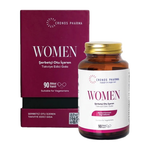 Cronos Pharma Women Şerbetçi Otu İçeren Takviye Edici Gıda 90 Bitkkisel Kapsül - Cronos Pharma