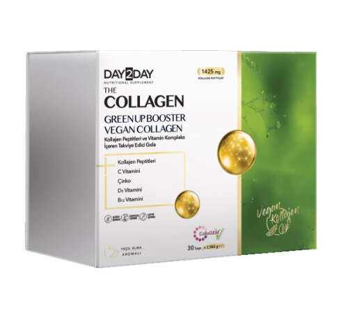 Day2Day The Collagen Green Up Booster 30 Saşe - Yeşil Elma Aromalı - Day2Day