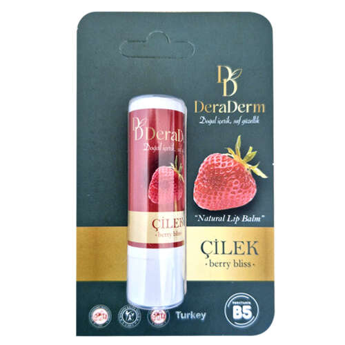Deraderm Natural Lip Balm Çilek 5 gr - Deraderm