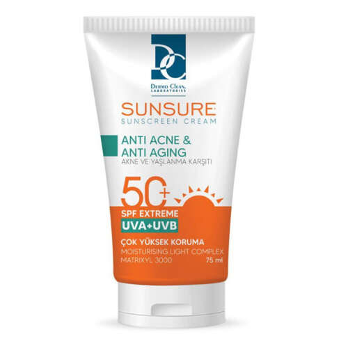 Dermo Clean Sunsure Düzensiz Ciltler İçin Spf50+ Güneş Kremi 75 ml - Dermo Clean