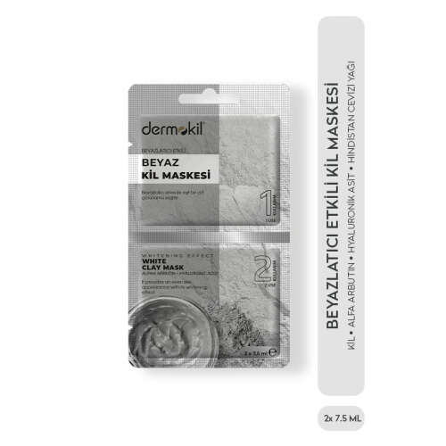 Dermokil Beyazlatıcı Etkili Beyaz Kil Maskesi 2 x 7,5 ml - 2