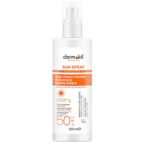 Dermokil Sun Spray Çok Yönlü Güneş Koruyucu Spf50 200 ml - Dermokil