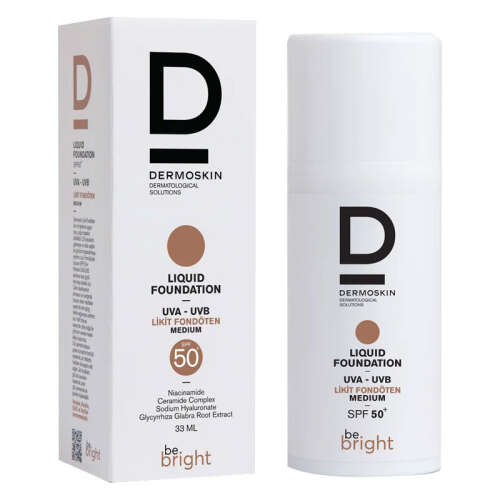 Dermoskin Be Bright Spf50+ Likit Fondöten 33 ml - Medium - 2