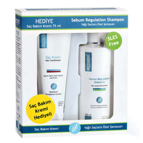 Dermoskin Sebum Regulation Shampoo 200ml+Hair Conditioner 75ml HEDİYE - Dermoskin