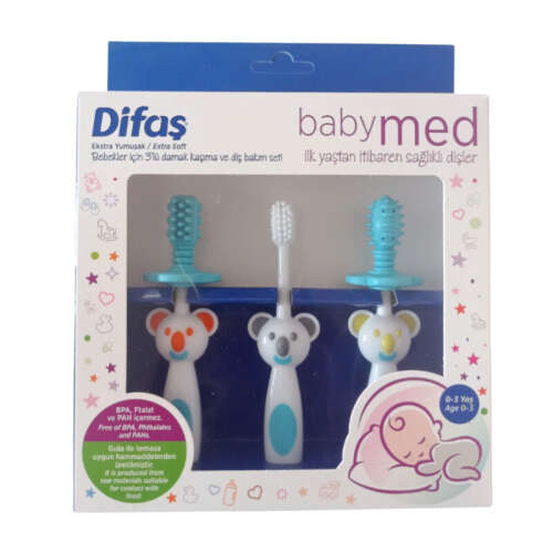 Difaş Babymed Mavi Damak Kaşıma ve Diş Bakım SETİ - 1