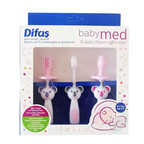 Difaş Babymed Pembe Damak Kaşıma ve Diş Bakım SETİ - Difaş