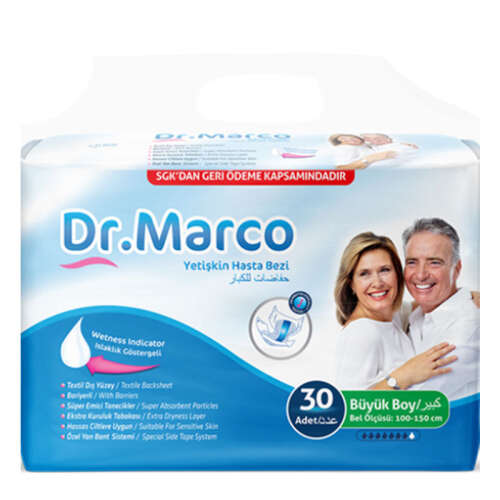 Dr.Marco Yetişkin Hasta Bezi 30 Adet - Büyük Boy - Dr.Marco