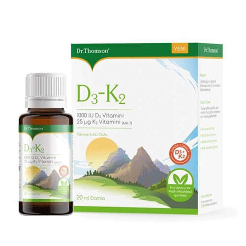 Dr.Thomson Vitamin D3 K2 İçeren Takviye Edici Gıda 20 ml Damla - 1