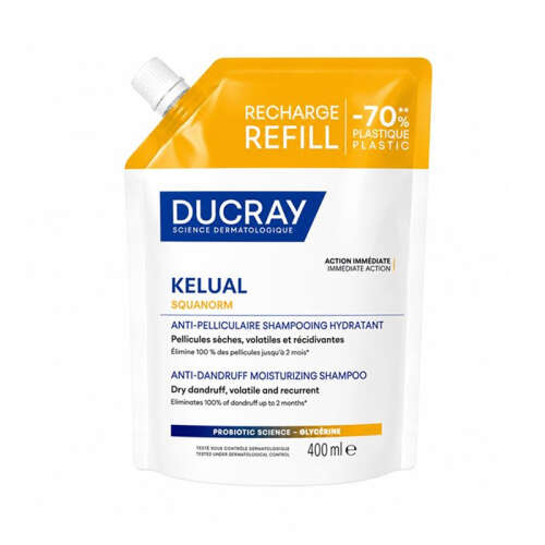 Ducray Kelual Squanorm Kuru Saçlar İçin Kepek Karşıtı Şampuan 400 ml - Refill - Ducray
