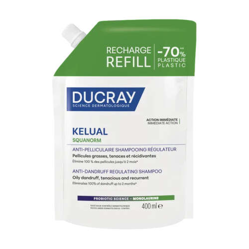 Ducray Kelual Squanorm Yağlı Saçlar için Kepek Karşıtı Şampuan 400 ml -  Refill - Ducray