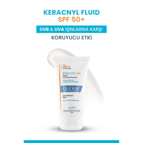 Ducray Keracnyl UV SPF50+ Yağlı Ciltler İçin Güneş Koruyucu 50 ml - 2