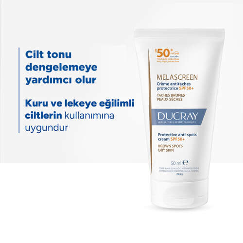Ducray Melascreen UV Cream SPF 50+ Kuru Ciltler için Leke Karşıtı Güneş Kremi 50 ml - 2