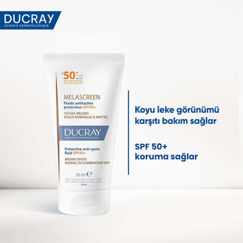 Ducray Melascreen UV Fluid SPF 50+ Normal ve Karma Ciltler Leke Karşıtı Güneş Kremi 50 ml - 3