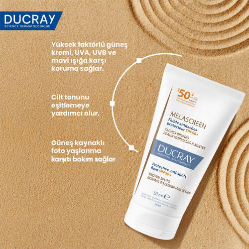 Ducray Melascreen UV Fluid SPF 50+ Normal ve Karma Ciltler Leke Karşıtı Güneş Kremi 50 ml - 5