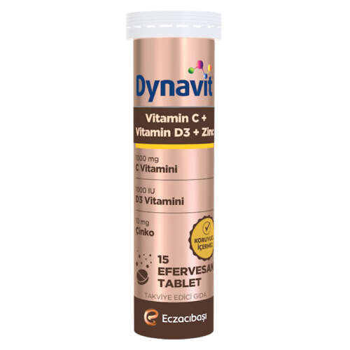Dynavit Vitamin C + Vitamin D3 + Çinko 15 Efervesan Tablet - 1