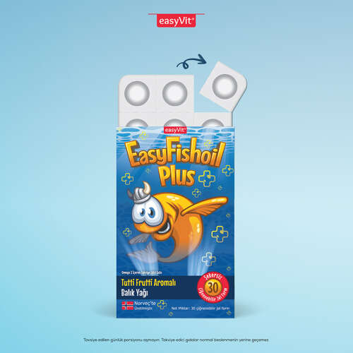 Easy Fish Oil Plus Tutti Frutti Aromalı Balık Yağı 30 Çiğnenebilir Jel - 3