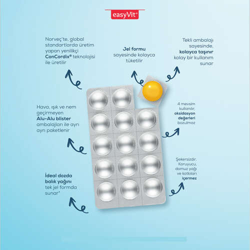 Easy Fish Oil Plus Tutti Frutti Aromalı Balık Yağı 30 Çiğnenebilir Jel - 4