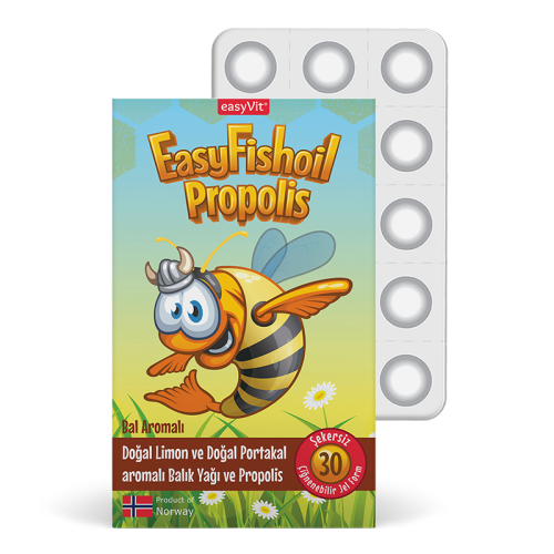 Easy Fish Propolis + Balık Yağı + A vitamini 30 Çiğnenebilir Jel - EasyVit