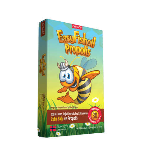 Easy Fish Propolis + Balık Yağı + A vitamini 30 Çiğnenebilir Jel - EasyVit