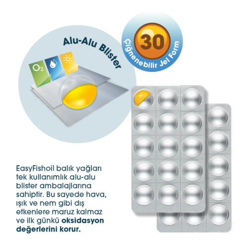 Easy Fish Oil Portakal ve Limon Aromalı Balık Yağı ve D Vitamini 30 Çiğnenebilir Form - 2