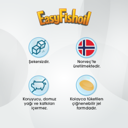 Easy Fish Oil Portakal ve Limon Aromalı Balık Yağı ve D Vitamini 30 Çiğnenebilir Form - 3